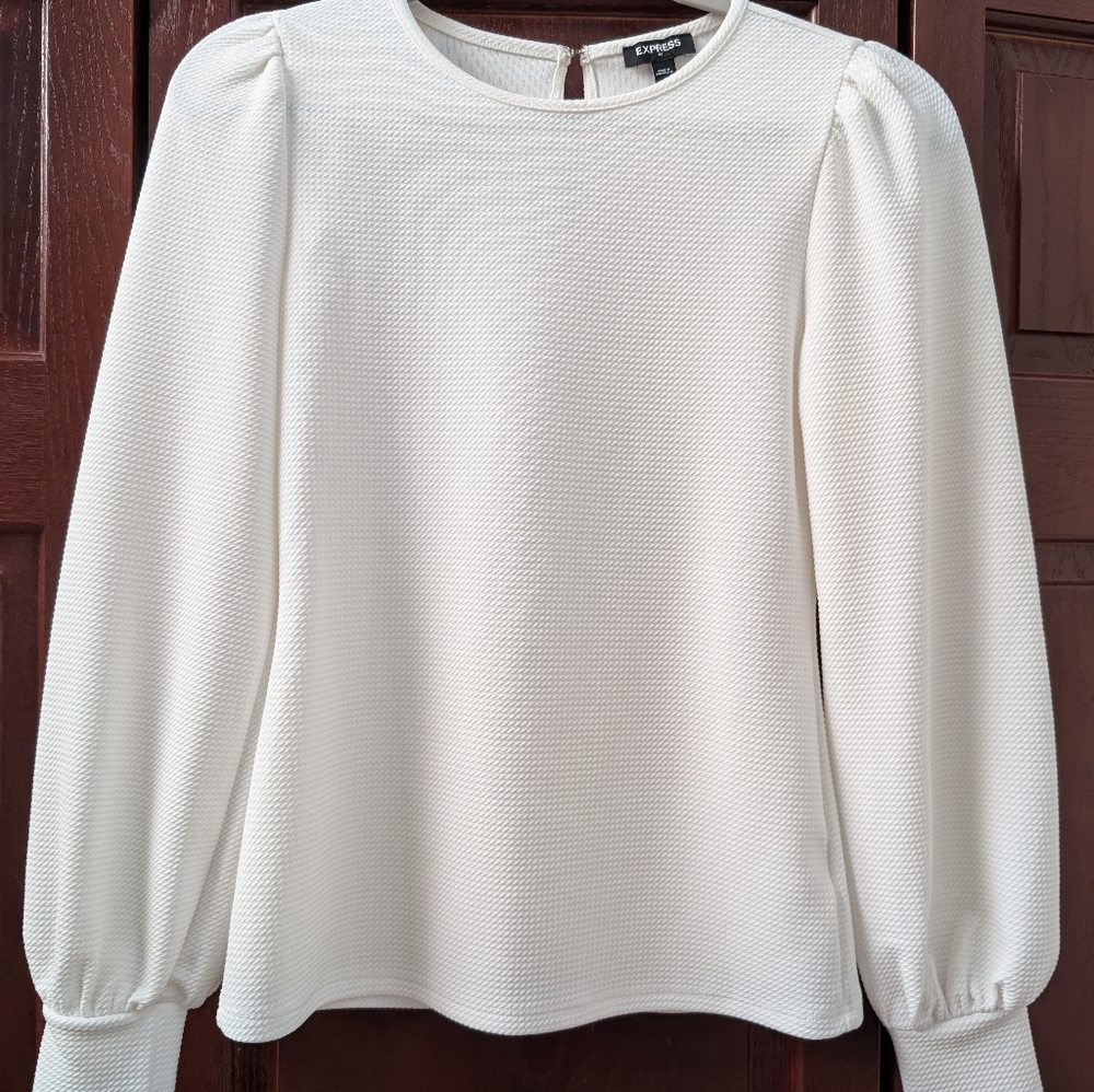 Express Women's White Textured Top